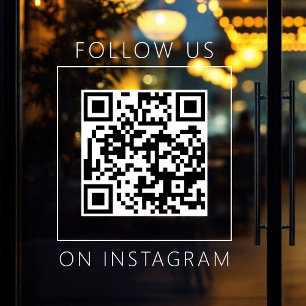 Minimalistischer QR-Code Folge uns auf Instagram Fensteraufkleber