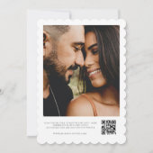 Minimalistischer QR Code Foto B&W Einladung zur Ho (Rückseite)