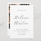 Minimalistischer QR Code Foto B&W Einladung zur Ho (Vorne/Hinten)