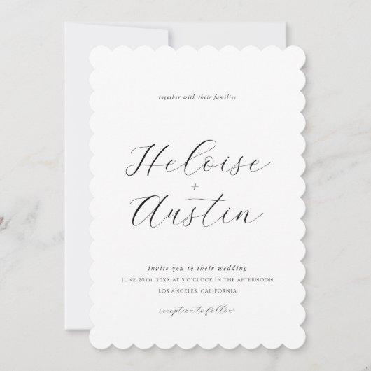 Minimalistischer QR Code Foto B&W Einladung zur Ho (Vorderseite)