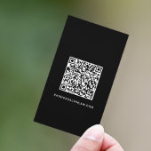 Minimalistischer QR-Code Foto Beruflich Schwarz Visitenkarte