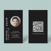 Minimalistischer QR-Code Foto Beruflich Schwarz Visitenkarte