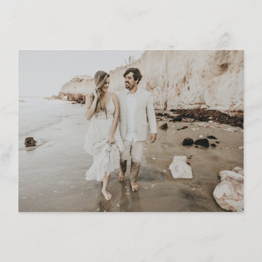 Minimalistischer QR Code Foto Hochzeitdetails Begleitkarte (Rückseite)