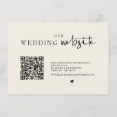 Minimalistischer QR-Code Foto Hochzeitdetails - En Begleitkarte (Vorderseite)
