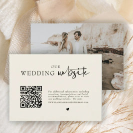 Minimalistischer QR-Code Foto Hochzeitdetails - En Begleitkarte