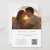 Minimalistischer QR-Code-Foto Hochzeitsbogen Einladung (Rückseite)