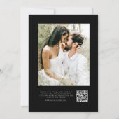 Minimalistischer QR Code Foto Hochzeitsempfang Einladung (Rückseite)