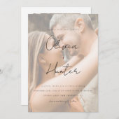 Minimalistischer QR Code Foto Hochzeitsempfang Einladung (Vorne/Hinten)