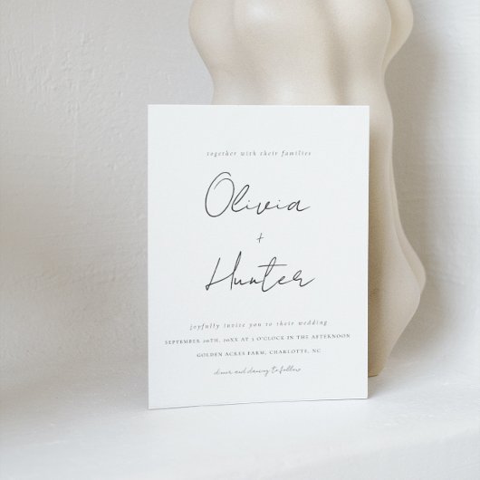 Minimalistischer QR Code Foto Hochzeitsempfang Einladung