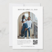 Minimalistischer QR-Code für Arch-Foto mit 2 Arch Einladung (Rückseite)