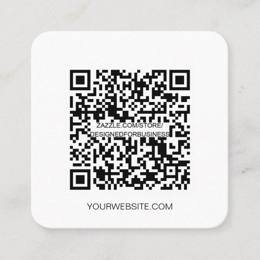 Minimalistischer QR-Code für berufliche soziale Me Quadratische Visitenkarte (Vorderseite)