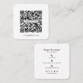Minimalistischer QR-Code für berufliche soziale Me Quadratische Visitenkarte (Vorne/Hinten)