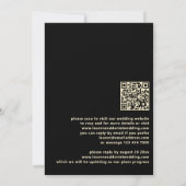 Minimalistischer QR-Code für Black and Gold Weddin Einladung (Rückseite)