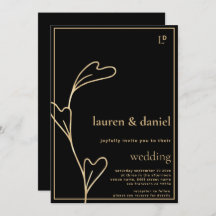 Minimalistischer QR-Code für Black and Gold Weddin