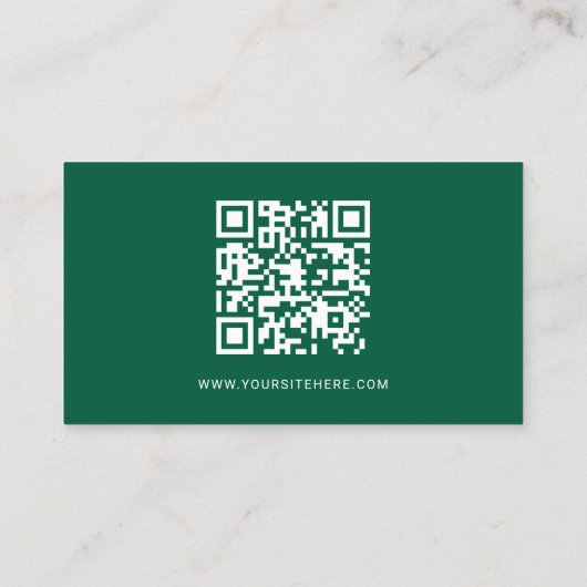 Minimalistischer QR-Code für das Grün und Weiß von Visitenkarte (Rückseite)