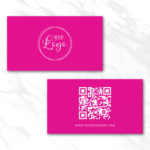 Minimalistischer QR-Code für das Rosa und Weiß-Lo Visitenkarte