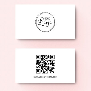 Minimalistischer QR-Code für das Schwarze Logo Visitenkarte