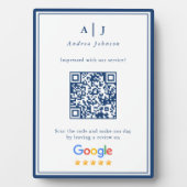 Minimalistischer QR-Code für die blaue Monogram-Pr Fotoplatte (Vorderseite)
