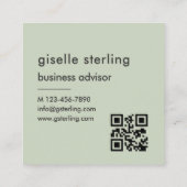 Minimalistischer QR-Code für die grüne Programmmon Quadratische Visitenkarte (Rückseite)
