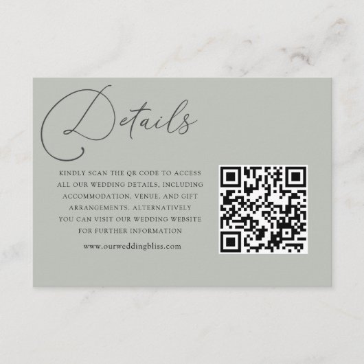 Minimalistischer QR-Code für die Hochzeit Begleitkarte (Vorderseite)