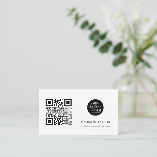 Minimalistischer QR-Code für ein benutzerdefiniert Visitenkarte (Stehend Vorderseite)