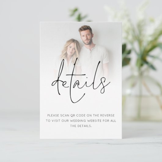 Minimalistischer QR-Code für Foto-Overlay Begleitkarte (Stehend Vorderseite)