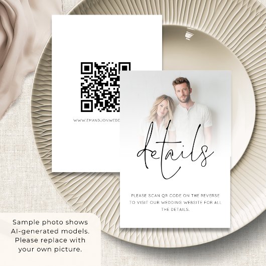 Minimalistischer QR-Code für Foto-Overlay Begleitkarte