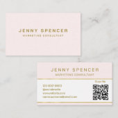 Minimalistischer QR-Code für Gold Beruflich Visitenkarte (Vorne/Hinten)