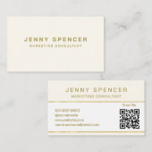 Minimalistischer QR-Code für Gold Beruflich Visitenkarte (Vorne/Hinten)