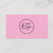 Minimalistischer QR-Code für hellrosa und schwarze Visitenkarte (Vorderseite)