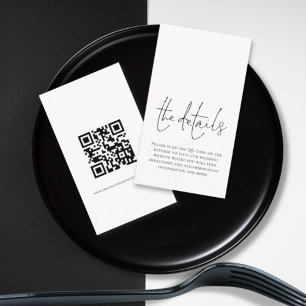 Minimalistischer QR-Code für Hochzeiten Begleitkarte
