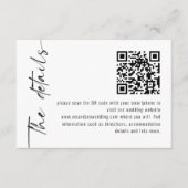Minimalistischer QR-Code für Hochzeiten Begleitkarte (Vorderseite)