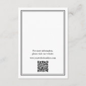 Minimalistischer QR-Code für Hochzeiten in Schwarz Begleitkarte (Rückseite)