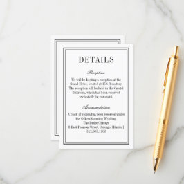 Minimalistischer QR-Code für Hochzeiten in Schwarz Begleitkarte