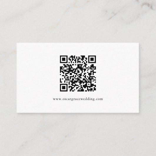 Minimalistischer QR-Code für Hochzeitkalligrafie Begleitkarte (Rückseite)