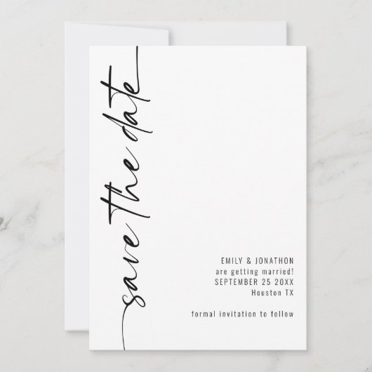 Minimalistischer QR-Code für jede Farbhochzeit Save The Date (Vorderseite)