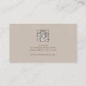 Minimalistischer QR-Code für Monogramm-Initialen B Visitenkarte (Rückseite)