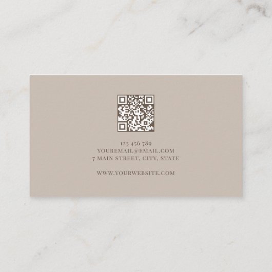 Minimalistischer QR-Code für Monogramm-Initialen B Visitenkarte (Rückseite)