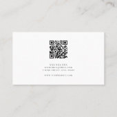 Minimalistischer QR-Code für Monogramm-Initialen B Visitenkarte (Rückseite)