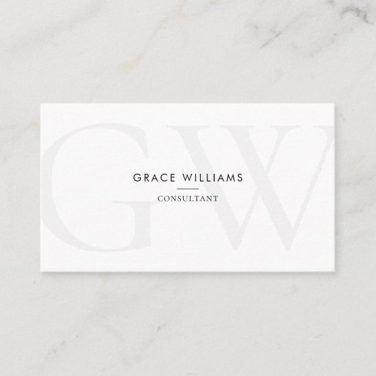 Minimalistischer QR-Code für Monogramm-Initialen B Visitenkarte (Vorderseite)