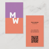 Minimalistischer QR-Code für Monogramm Visitenkarte (Vorne/Hinten)