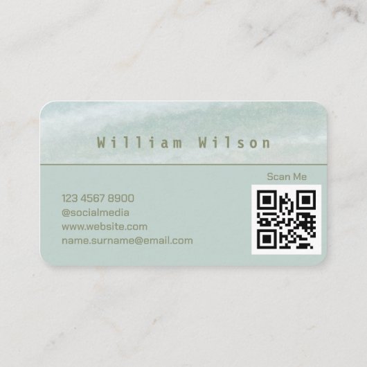 Minimalistischer QR-Code für neutrales Ton Berufli Visitenkarte (Rückseite)