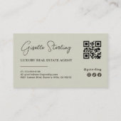 Minimalistischer QR-Code für Sage Green Visitenkarte (Rückseite)