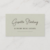 Minimalistischer QR-Code für Sage Green Visitenkarte (Vorderseite)