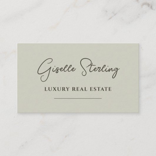 Minimalistischer QR-Code für Sage Green Visitenkarte (Vorderseite)