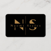 Minimalistischer QR-Code für Schwarz/Gold Beruflic Visitenkarte (Vorderseite)