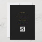 Minimalistischer QR-Code für Schwarz-Gold-Hochzeit Einladung (Rückseite)