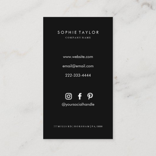 Minimalistischer Qr-Code für Schwarz und Weiß Visitenkarte (Rückseite)