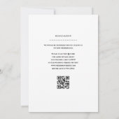 Minimalistischer QR-Code für Schwarz-Weiß-Hochzeit Einladung (Rückseite)