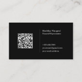 Minimalistischer QR-Code für Schwarzweiß Visitenkarte (Rückseite)